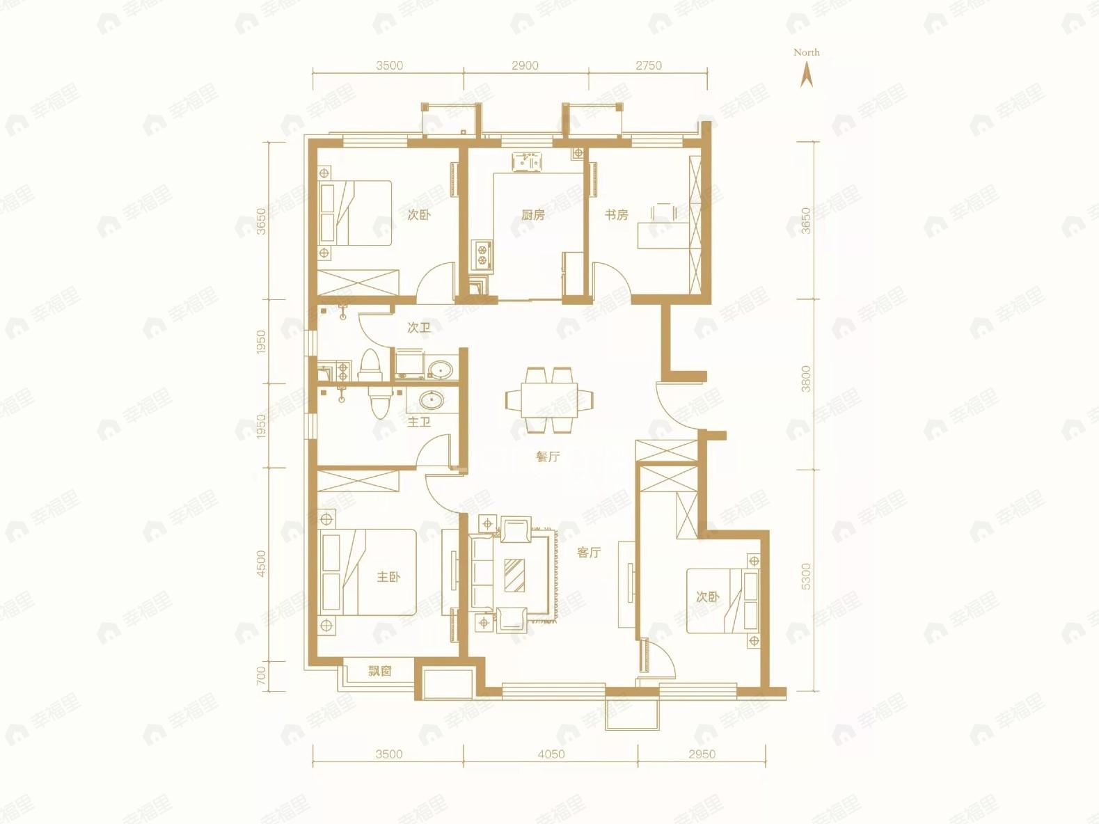 建邦顺颐府4室2厅2卫户型图