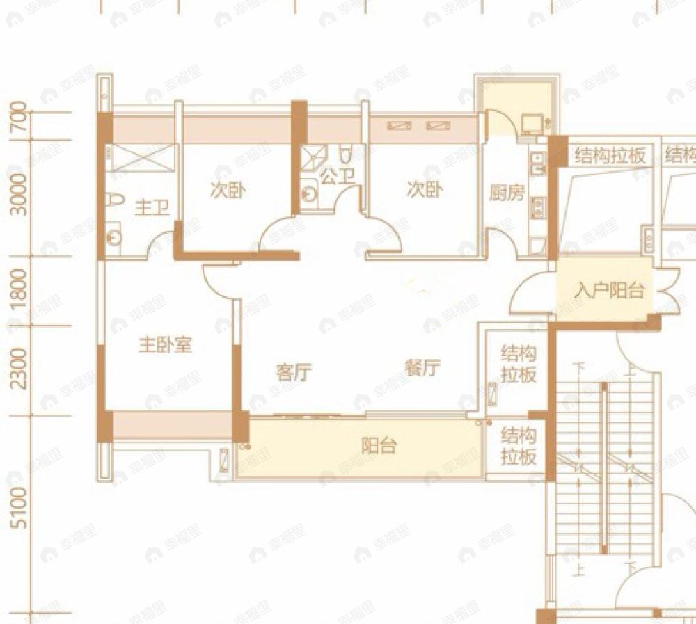 誉峯名门4室2厅2卫户型图