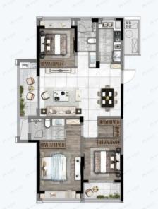 桐韵家园3室2厅2卫户型图