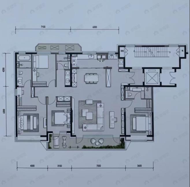 国祥源境4室2厅3卫户型图