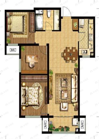 3室2厅1卫建面98m²南|西|东户型图
