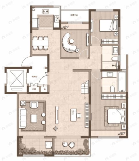 白桦林溪4室3厅3卫户型图