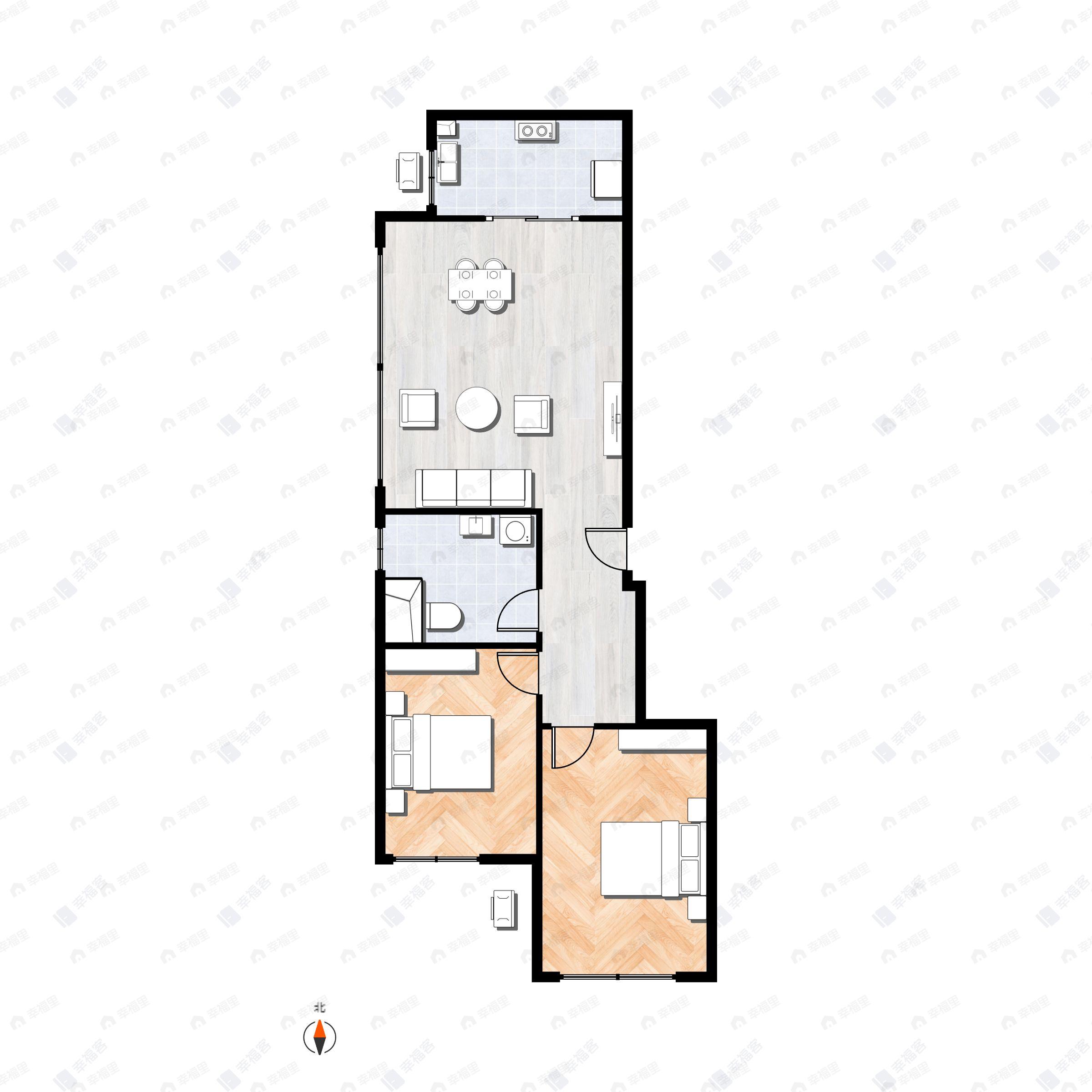 金地北京壹街区2室2厅1卫户型图