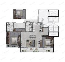 博观星海知海园望海园3室2厅2卫户型图