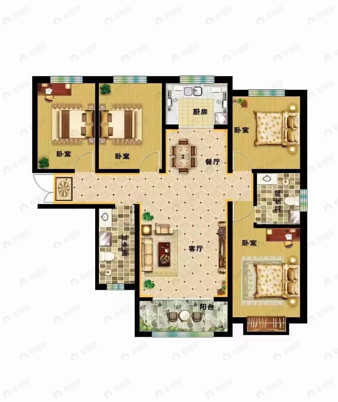 和平嘉园4室2厅2卫户型图