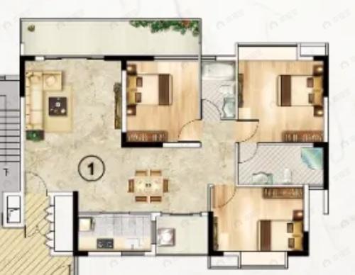 增城一品山湖3室2厅2卫户型图