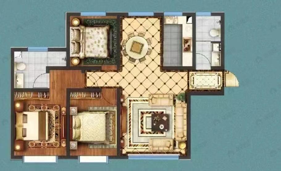 璀璨时代3室2厅2卫户型图