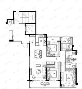 德信新希望江屿云庄4室2厅2卫户型图