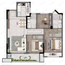 3室2厅2卫建面97m²南户型图