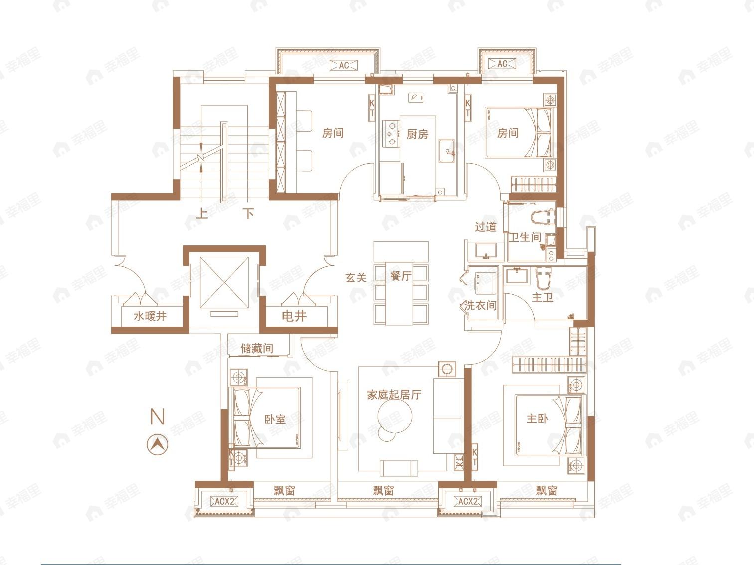 越秀天恒怀山府4室2厅2卫户型图