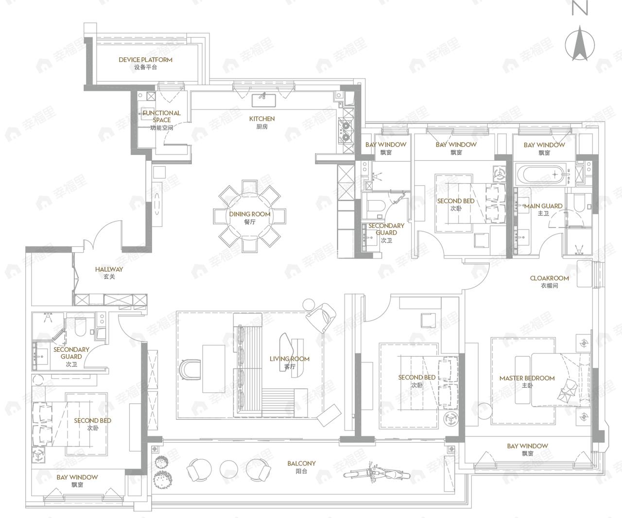 星澜云邸4室2厅3卫户型图