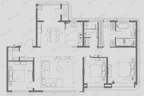 龙湖天曜3室2厅2卫户型图
