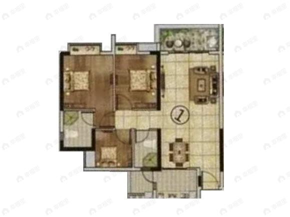 顺欣花园3室2厅2卫户型图