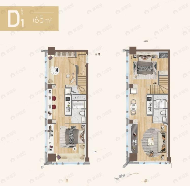 涵碧紫金城2室4厅2卫户型图