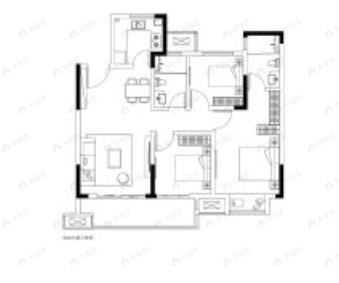 远洋风景东方3室2厅2卫户型图