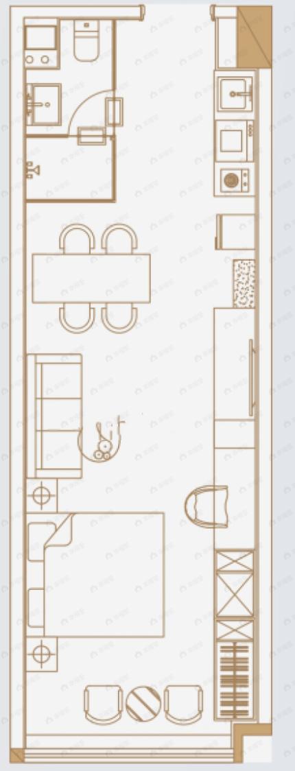 慕客天第1室1厅1卫户型图