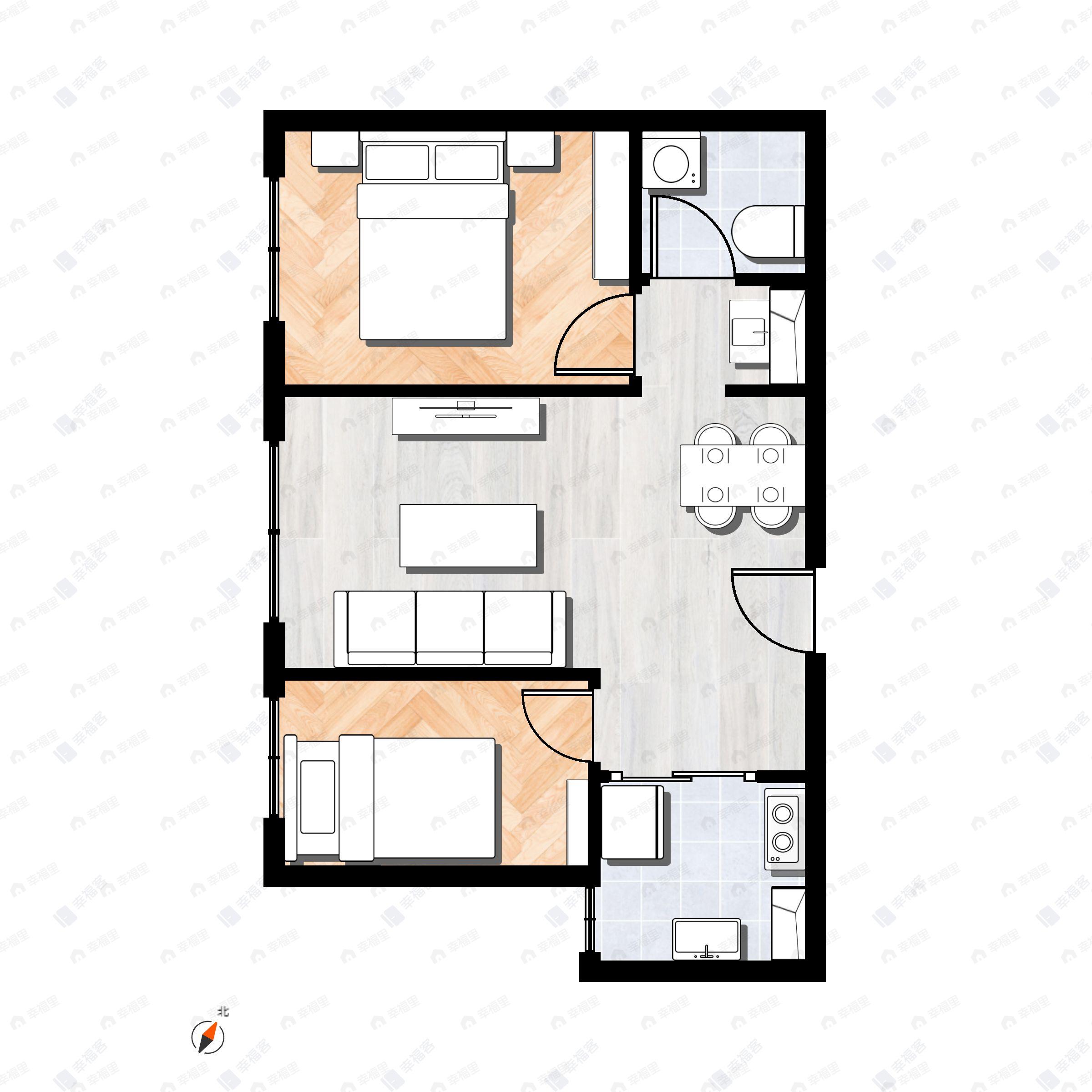 峯范北京2室2厅1卫户型图