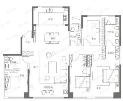 碧桂园云顶4室2厅3卫户型图
