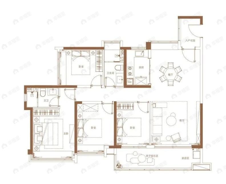 星河东悦湾4室2厅2卫户型图