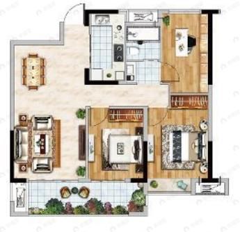 九瑞新城3室2厅1卫户型图