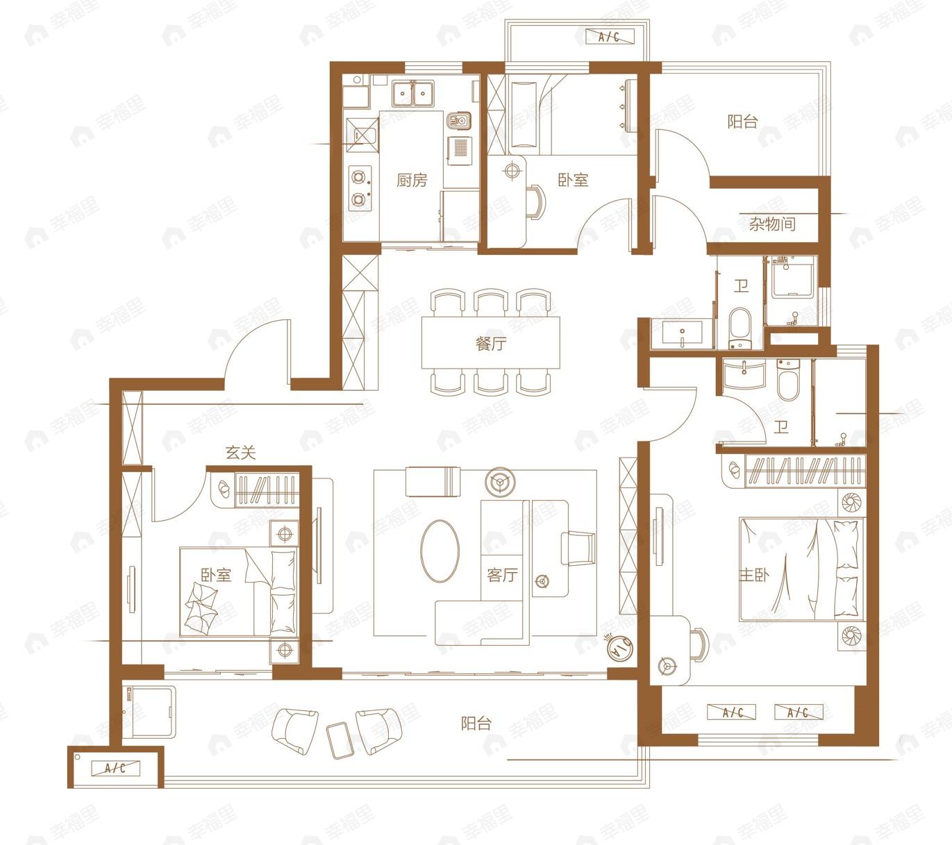 碧桂园天悦4室2厅2卫户型图