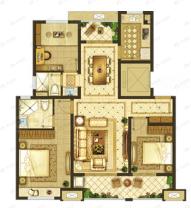 东部美的城3室2厅2卫户型图