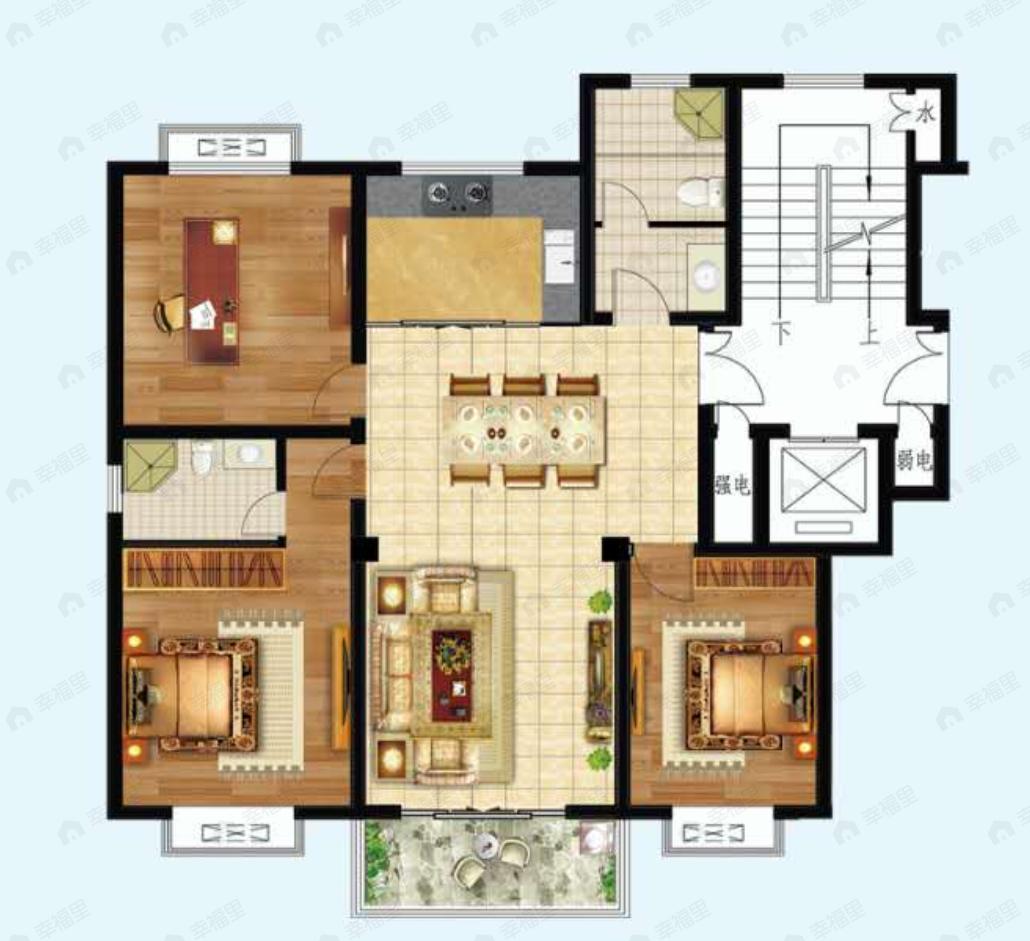 昌庭嘉园3室2厅2卫户型图