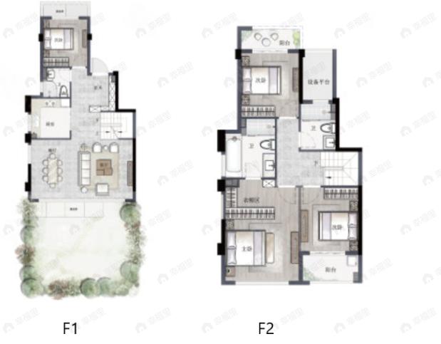 4室2厅3卫建面152平户型图