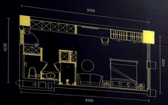 1室1厅1卫建面54m²南户型图