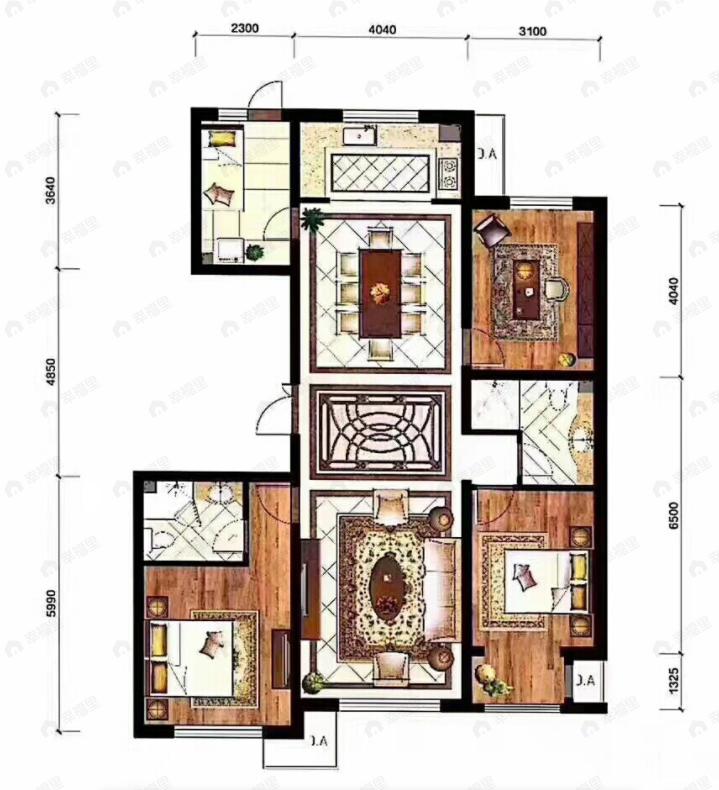 丽景长安二期4室2厅2卫户型图