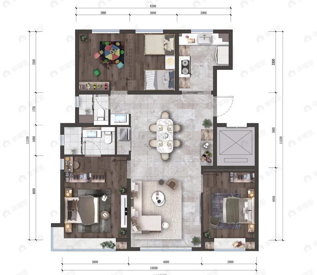 和光瑞府4室2厅2卫户型图