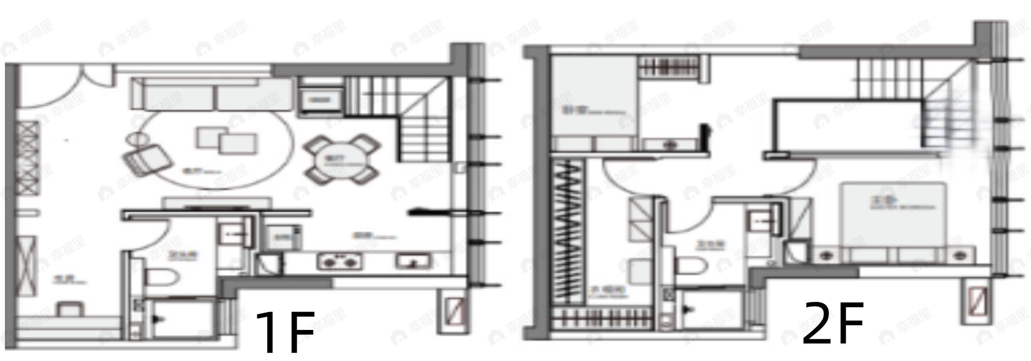 3室2厅2卫建面69平户型图