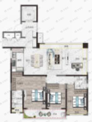 天创坦达月湖云庄3室2厅2卫户型图