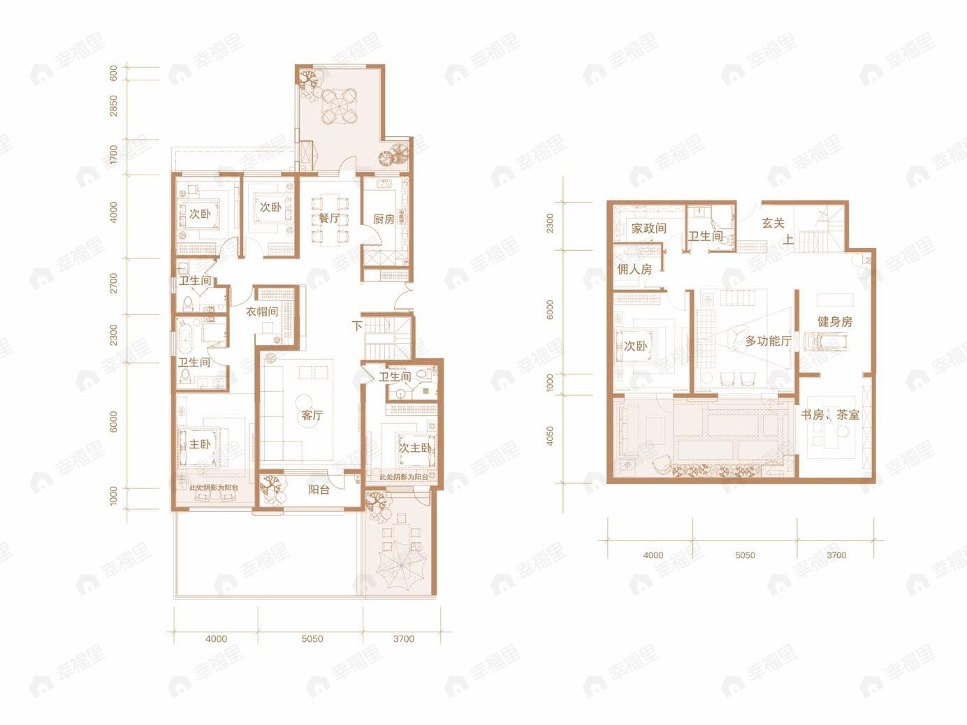 天润福熙大道5室3厅4卫户型图
