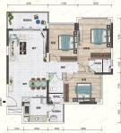 方凯华府3室2厅2卫户型图
