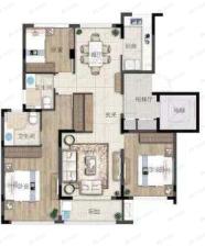 城市蓝湾3室2厅2卫户型图