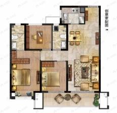 千禧城3室2厅2卫户型图