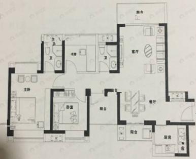 3室2厅2卫建面112平户型图