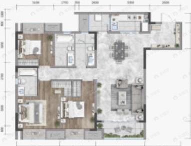佳兆业滨江四季3室2厅3卫户型图