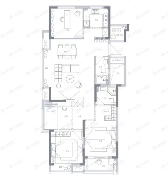恒隆府4室2厅2卫户型图