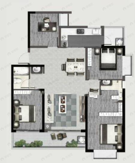 首创禧悦春城4室2厅2卫户型图