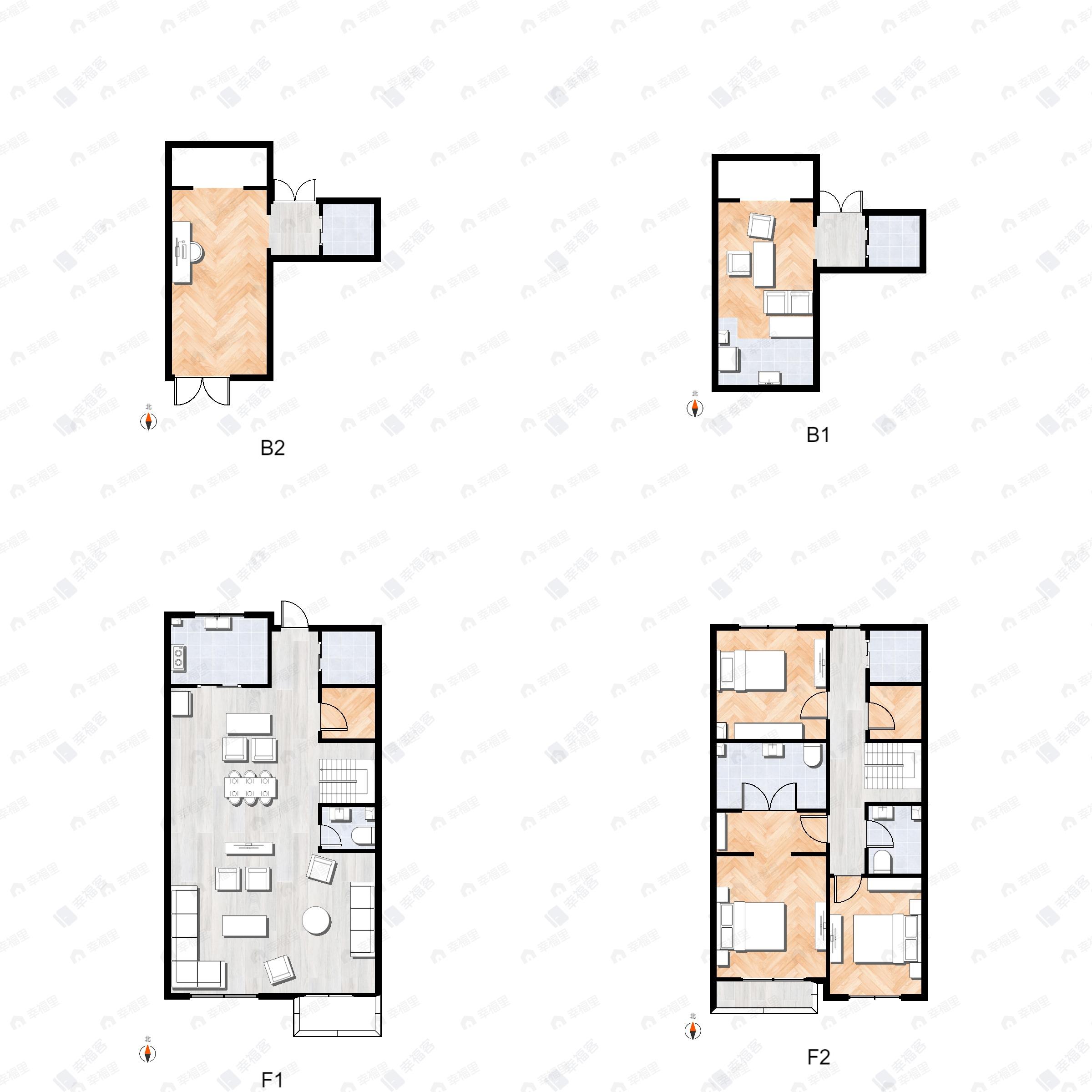 3室3厅3卫建面310m²北|南户型图