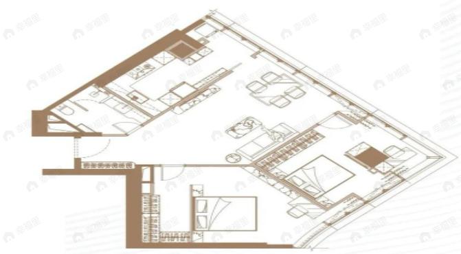 南沙建滔广场2室1厅1卫户型图