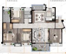 世茂滨江壹号4室2厅2卫户型图