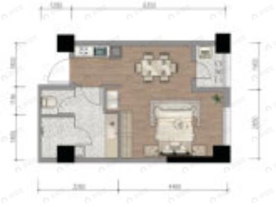 高科雲汀1室1厅1卫户型图