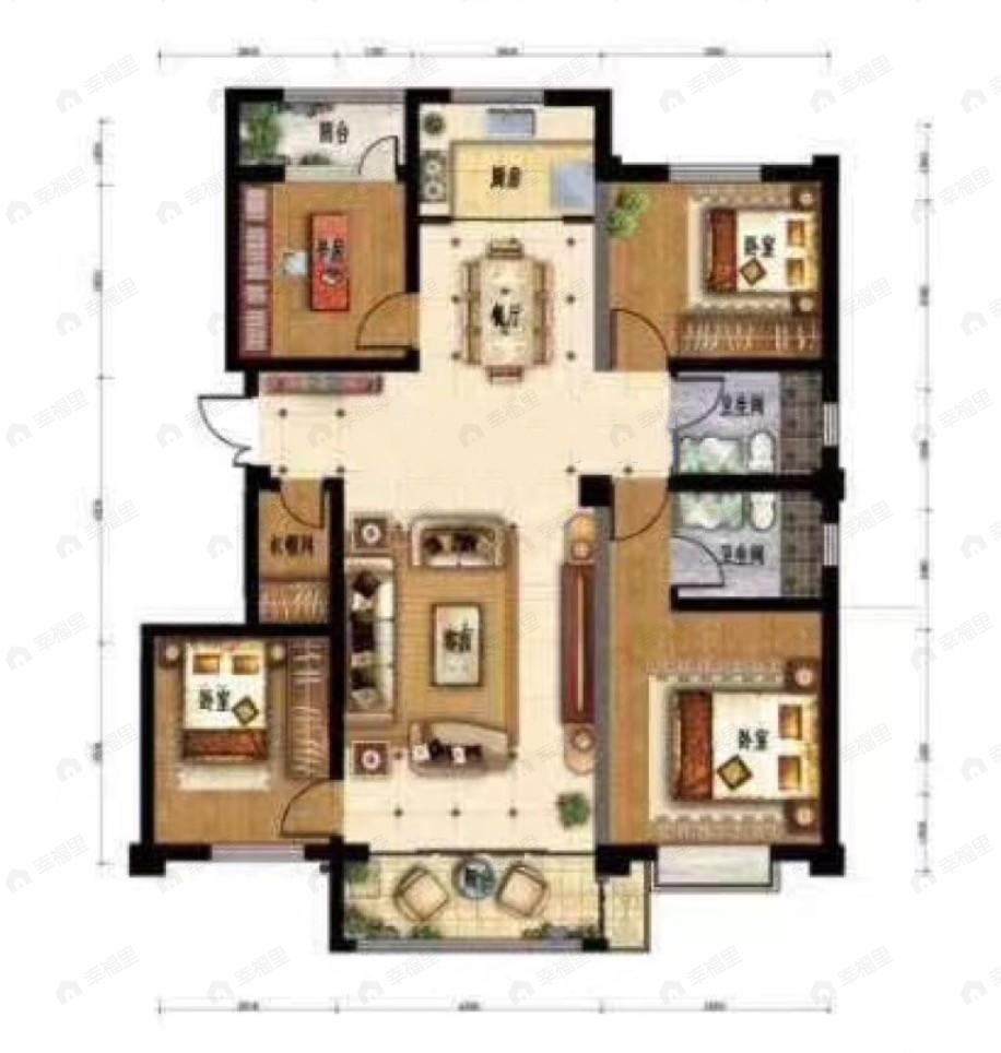 润泽佳苑4室2厅2卫户型图