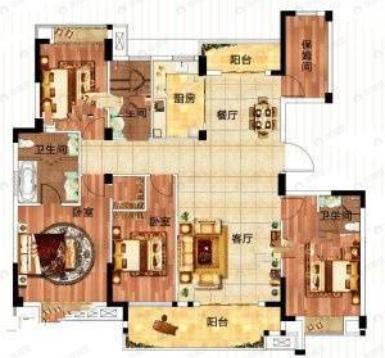 天汇龙城4室2厅3卫户型图