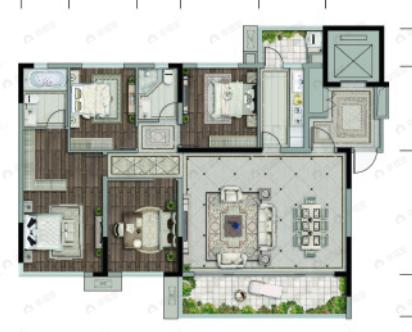 四季贵州椿棠府玖玺台4室2厅2卫户型图
