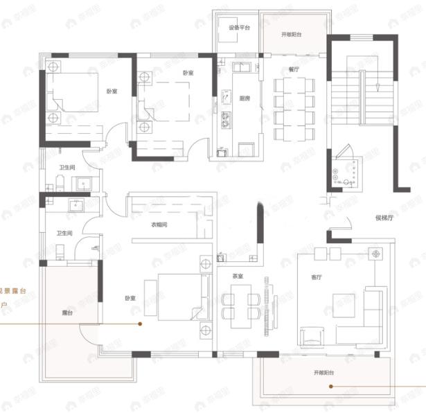 永威上和府3室3厅2卫户型图