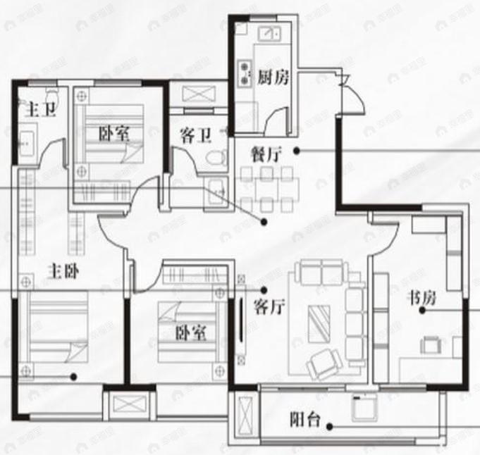 正泰君和府4室2厅2卫户型图